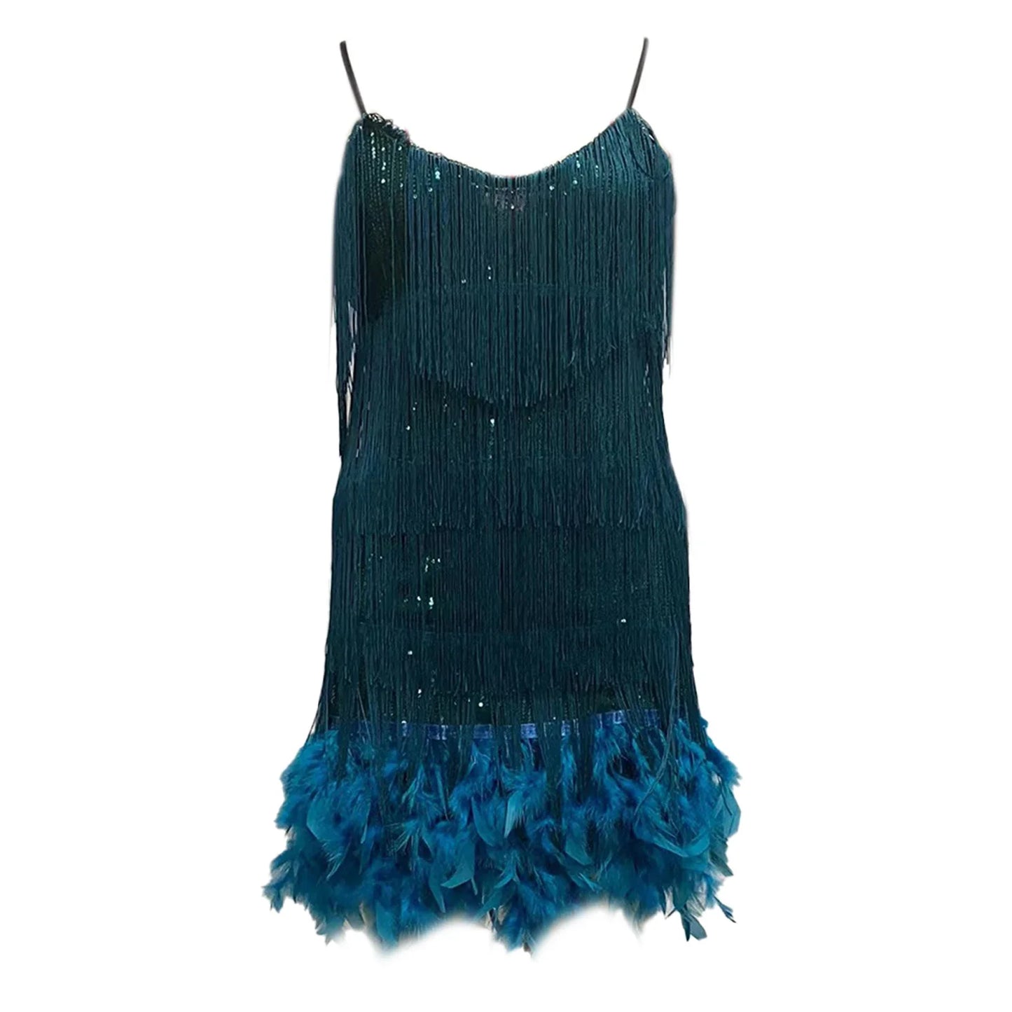Chic  Elegant Dress Stretchy Tassel Sequins Decor Sexy Bodycon Mini Dress Pure Colors Above Knee Summer Dress Club Wear