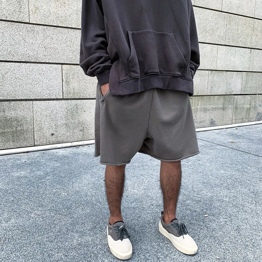 Men Cotton Shorts Thick 380g Bodybuilding Short Sweatpants Fitness Jogger Gym Men