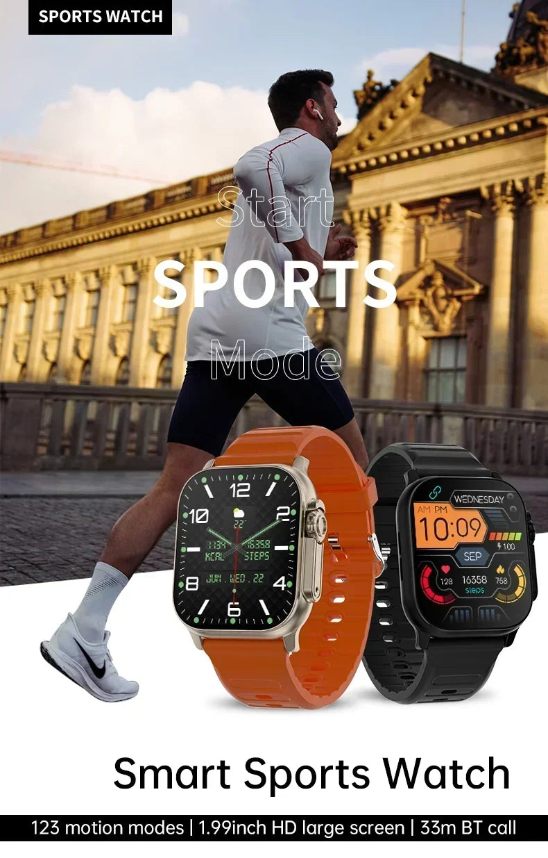 2026 New T800 Ultra 2 Smart Watch Men 49mm Series8 AMOLED Screen NFC Compass Waterproof For Apple Watch IWO Ultra 8 Smartwatch