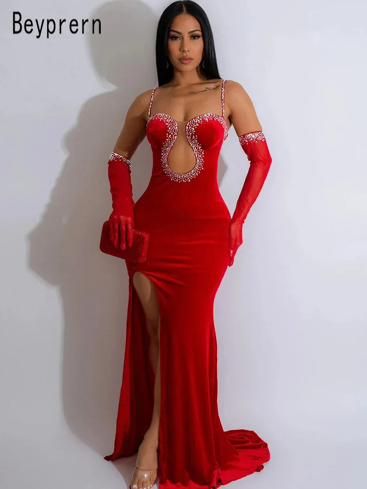 Formal attire Dresses: Woman Evening Dress Sparkle Heartbeat Velvet Diamonds