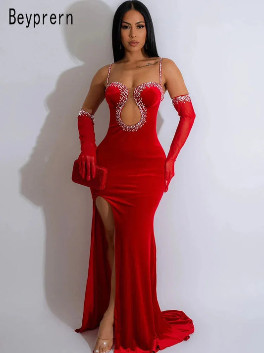 Formal attire Dresses: Woman Evening Dress Sparkle Heartbeat Velvet Diamonds