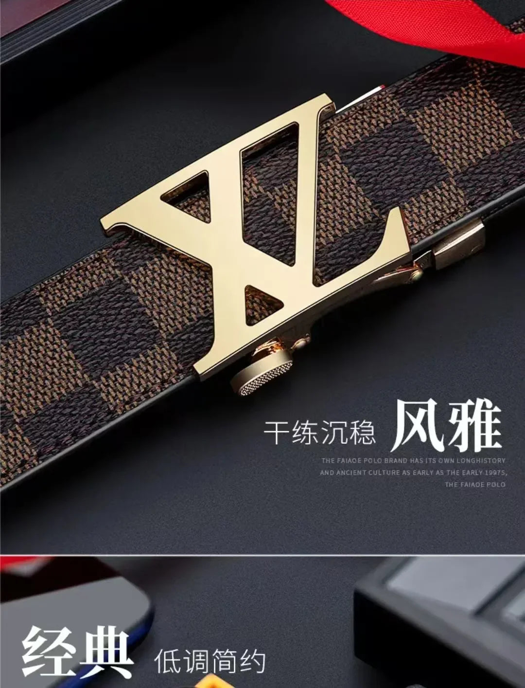 2026 Top Grain Leather Genuine Leather Belt Automatic Buckle High Quality For Business Casual Plaid Pants