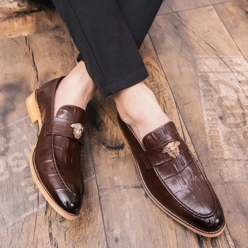 italian shoes casual brands slip on formal luxury shoes dress men loafers moccasins genuine leather driving shoes big size
