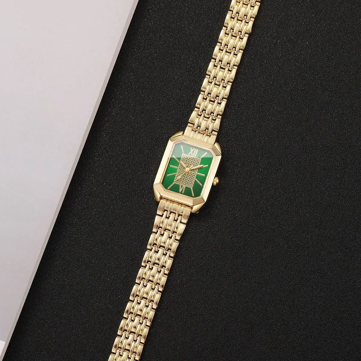 Fashion Rectangle Women Watches Stainless Steel Strap Quartz Wristwatches Reloj Mujer（Without Box）