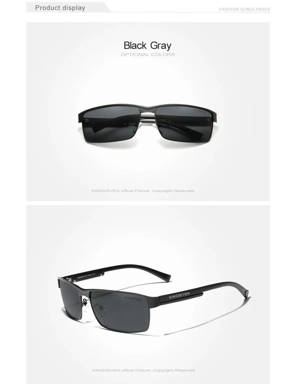 KINGSEVEN Men Polarized Sunglasses Driving UV400 High Quality Glasses Causal Rectangle Male Causal Fishing Outdoor Eyewear