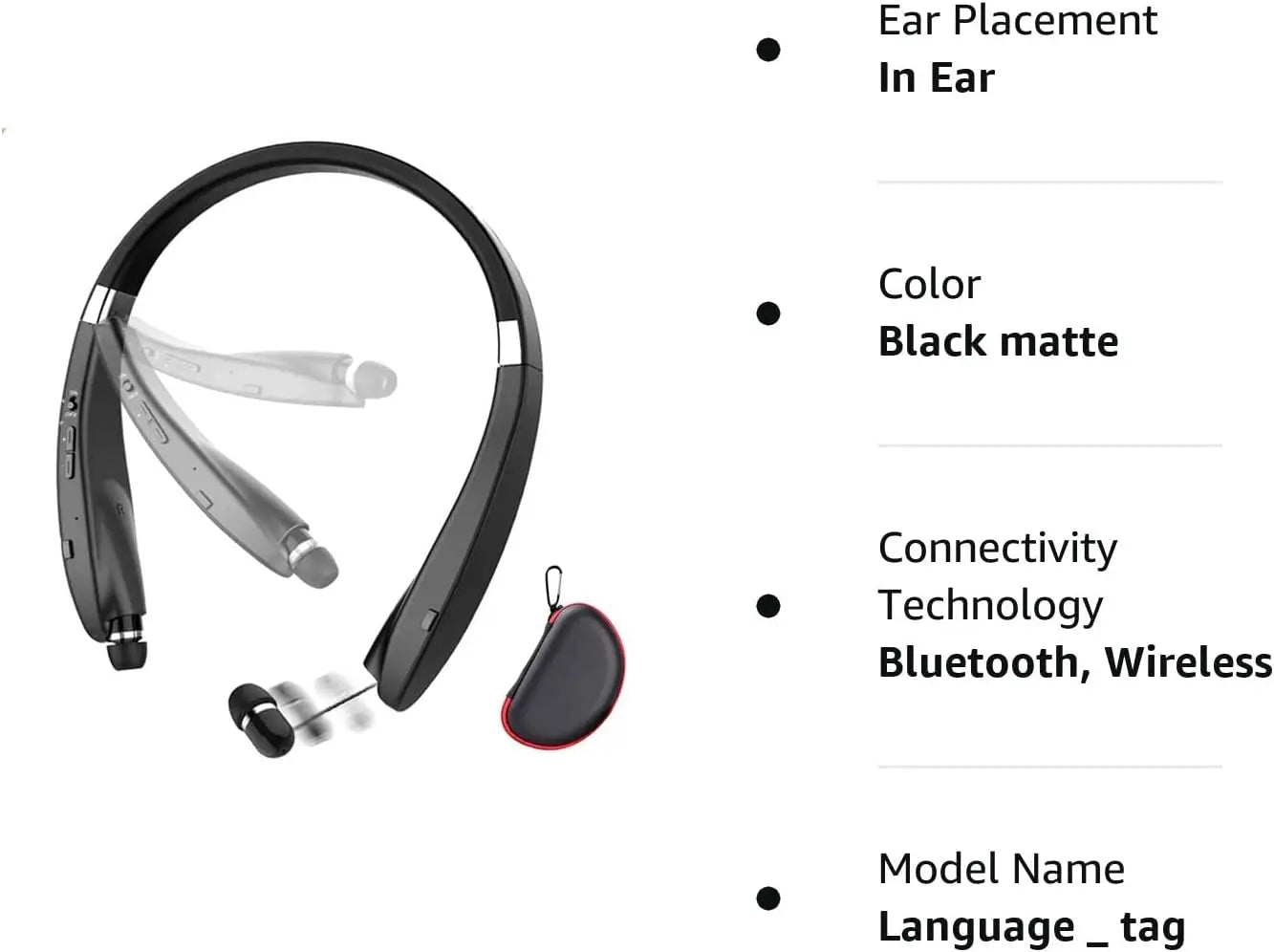 INMAS SX-991True Wireless Foldable Earbuds Bluetooth Neckband Headset Hifi Stereo Earphones Noise Cancelling Headphones With Mic