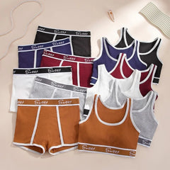Women's Cotton Panties Bra Women's Comfortable Underwear Set Breathable