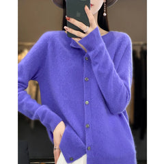 Spring and Autumn  New 100% pure merino cashmere sweater women's O-neck