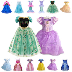 Girls Princess Dress Kids Cinderella Snow White Aurora Sofia Rapunzel Cinderella