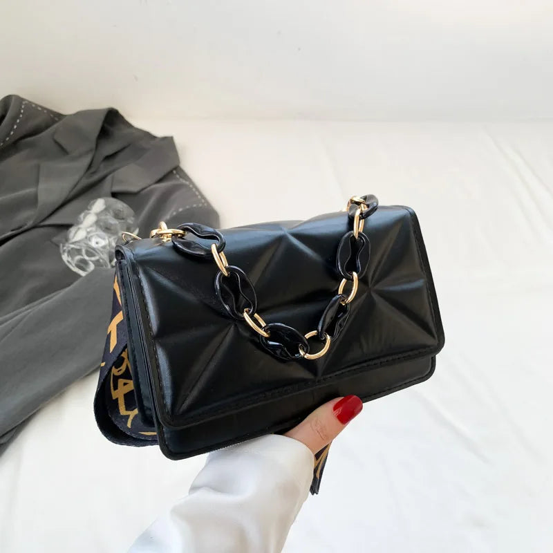 Winter Large Shoulder Bags for Women Stone Pattern PU Leather Crossbody Bags