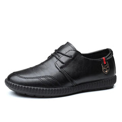 Casual shoes men british style formal dress leather flats slip on lightweigt walking