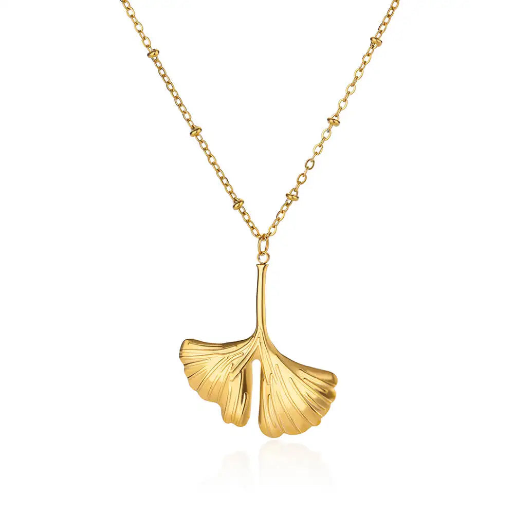 Stainless Steel Love Heart Pendant Necklace For Women Fashion Gold Color Flower Necklace Couple Aesthetic Jewelry Accessories