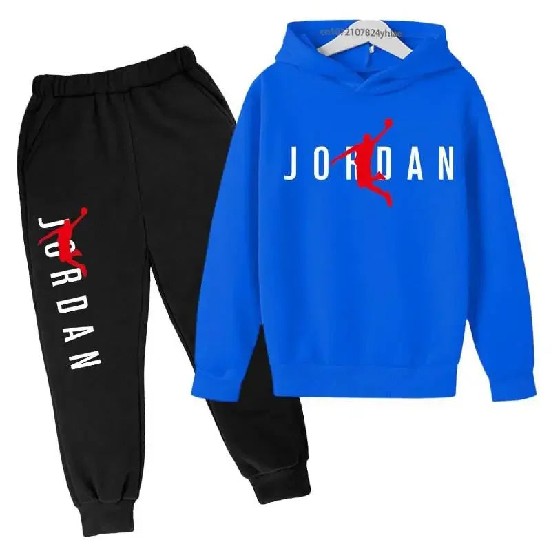 Autumn Hoodie Pants Two Piece Suit Children Spring   Boys And Girls Outdoor Sports Set Kid Casual Pullover basketball Coat