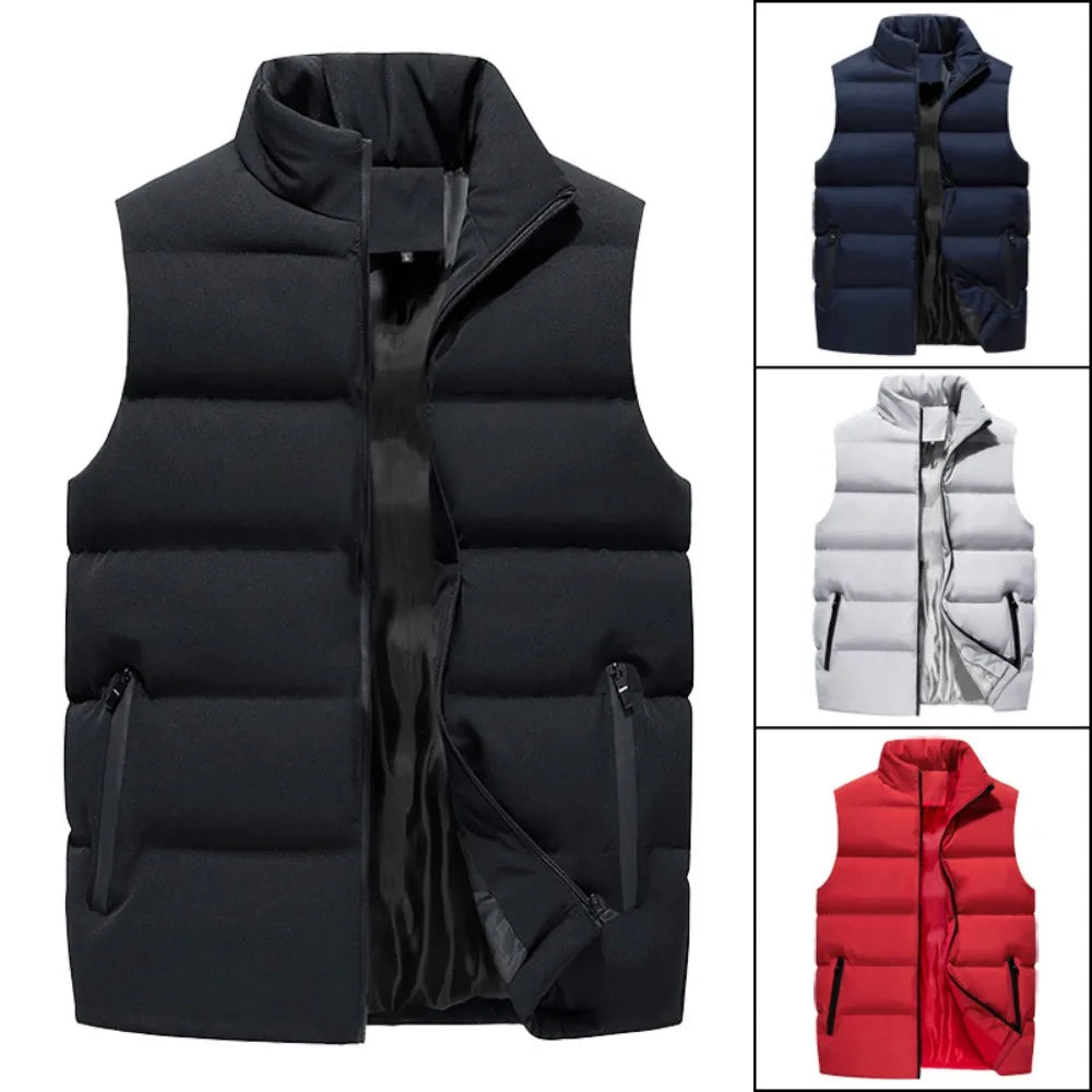 Mens Vest Jackets Mens Autumn Winter Warm Sleeveless Jacket Fashion