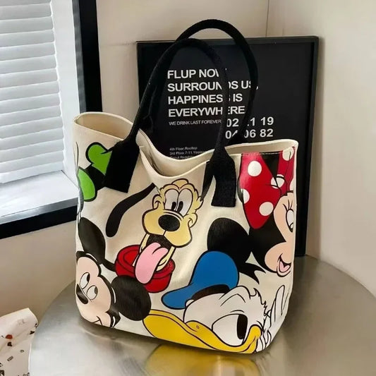 Disney Donald Duck Large Capacity Women's Shoulder Bag Stitch Canvas Bag Women