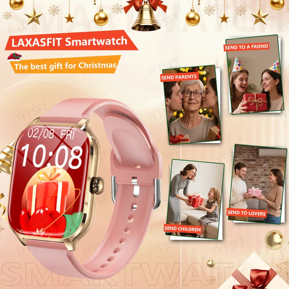 LAXASFIT 2025 New Smart Watch Bluetooth Talk 2.01 HD Touch Screen Multi Sport Function Smart Watch Men Women Christmas Day Gift