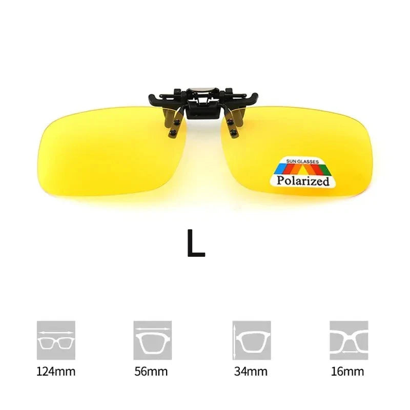 Polarized Clip Sunglasses Myopia Glasses Clip Driver Fishing Night Vision Myopia Clipon Sun Shading Eyeglasses