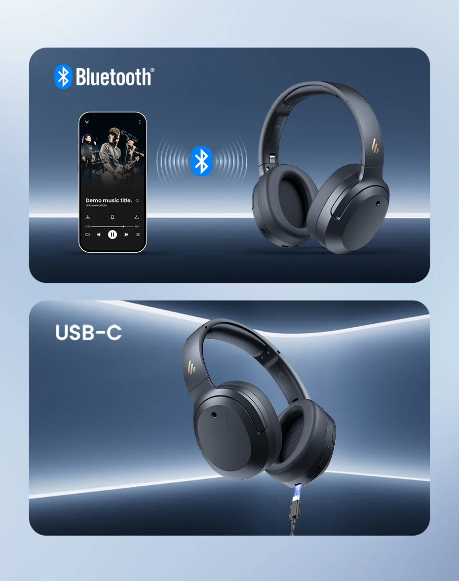 Edifier W820NB Plus(2025 Ver.) ANC Wireless Headphone Bluetooth 6.1 Over-ear Headset -49dB Noise Canelling Earphone Hi-Res Audio