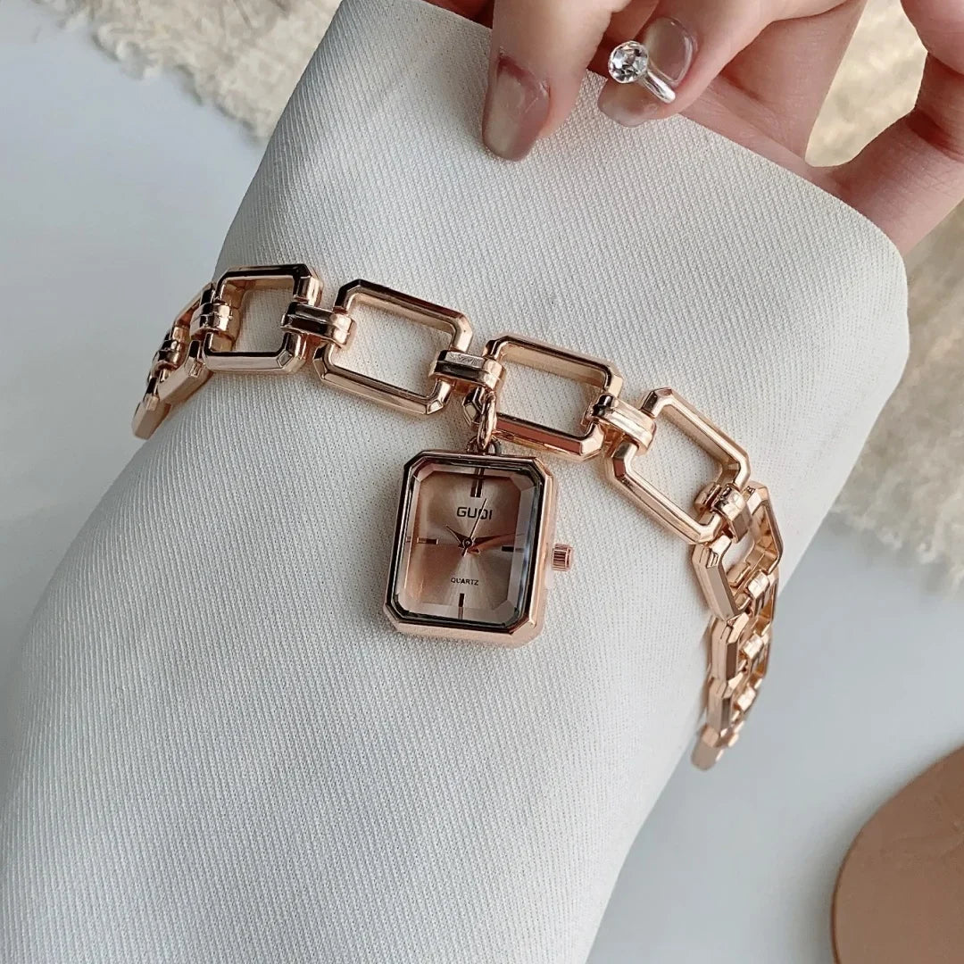 Women Quartz Watch Bracelet Square Dial Quartz Analog Women's Watches Ladies Wristwatch Elegant Female Clock Montre