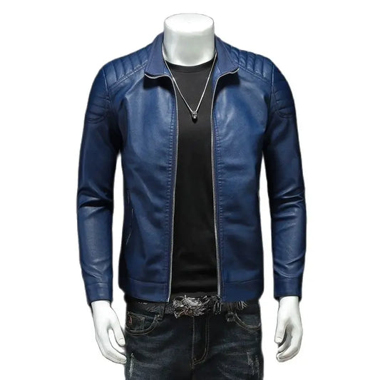 Men Autumn Brand PU Leather Jacket Men Causal Vintage  Spring Outfit