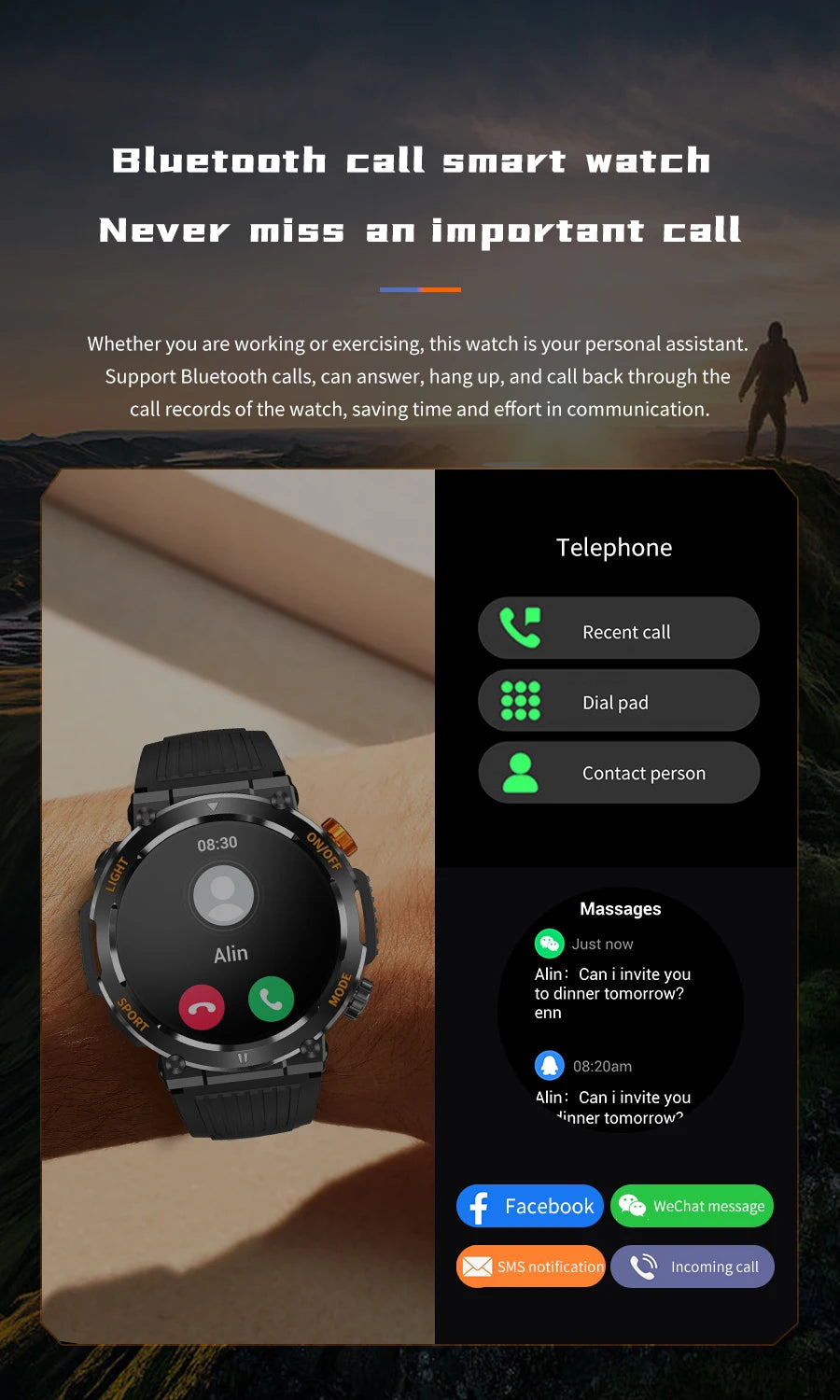 Men's Smart Watch 360 * 360 HD Touch Screen Sports Waterproof Smartwatch Health Monitoring Bluetooth Call Smart Watches