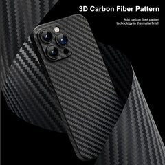 0.3mm Ultra Thin Carbon Fiber Texture Hard Phone Case For iPhone 15 14 13 12 11 Pro Max 7 8 Plus Mini SE Slim Cover Soft Shell