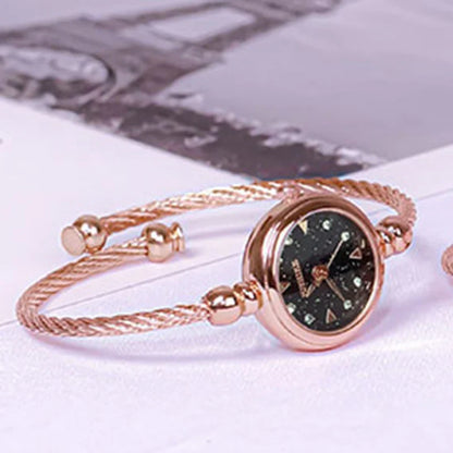 YIKAZE Women Watches Small Gold Bangle Bracelet Watch Stainless Steel Retro Ladies Quartz Wristwatch Clock Fashion Dress Watch