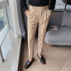 British High-waist Pant Men Social Pant Traje Hombre Formal Dress Pants