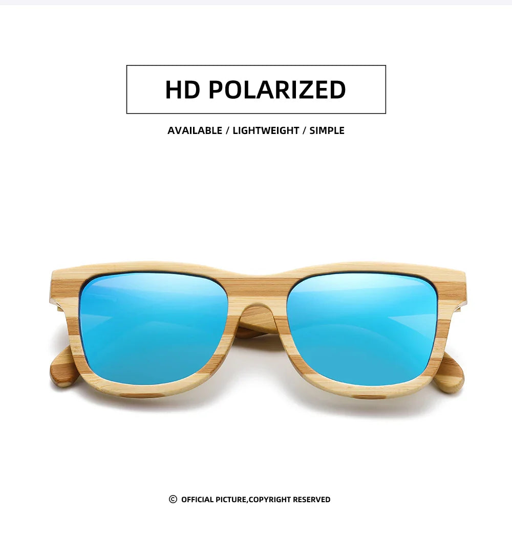GM Natural Zebra bamboo adult sunglasses Manual polarized glasses Mirror coated lens Glasses Gift box 8621C