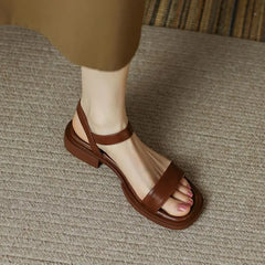 Ladies Shoes with Low Heels Footwear Outdoor Sandals for Women Beige
