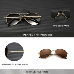 Pilot Alloy Sunglasses Polarization UV400 Anti-reflection Full Frame