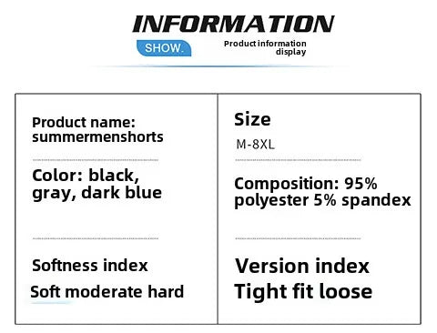 2025 New Trendy Ice Silk Quick-Dry Casual Outdoor Sports Shorts for Men - Large Size 5-Inch Shorts, Breathable & Comfortable
