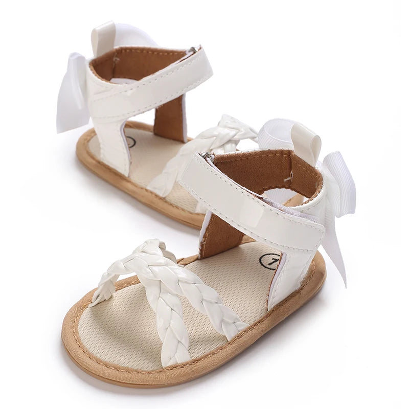 Cute Pre School Summer Sandals White Baptist Princess Casual Soft Rubber