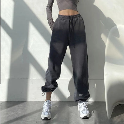 Rimocy Hot Pink Wide Leg Sweatpants for Women High Waisted Causal Sports Trousers