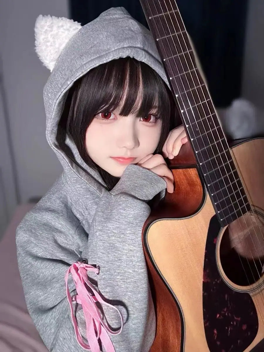 Kawaii Sweet Harajuku Hoodie Women Japanese Fashion Cute Cat