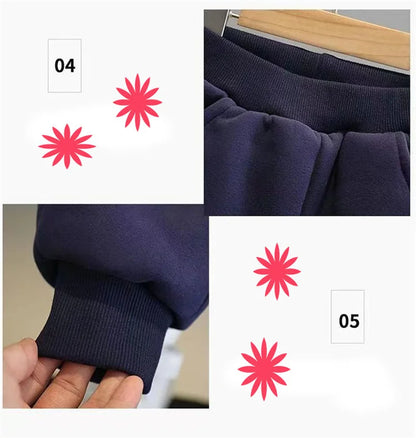 2023 New Boys Suit Autumn Winter Kids Warm Thicken Fashionable Set Children Cotton Sweatshirt And Pants 2Pcs Outfits For 2-10Y