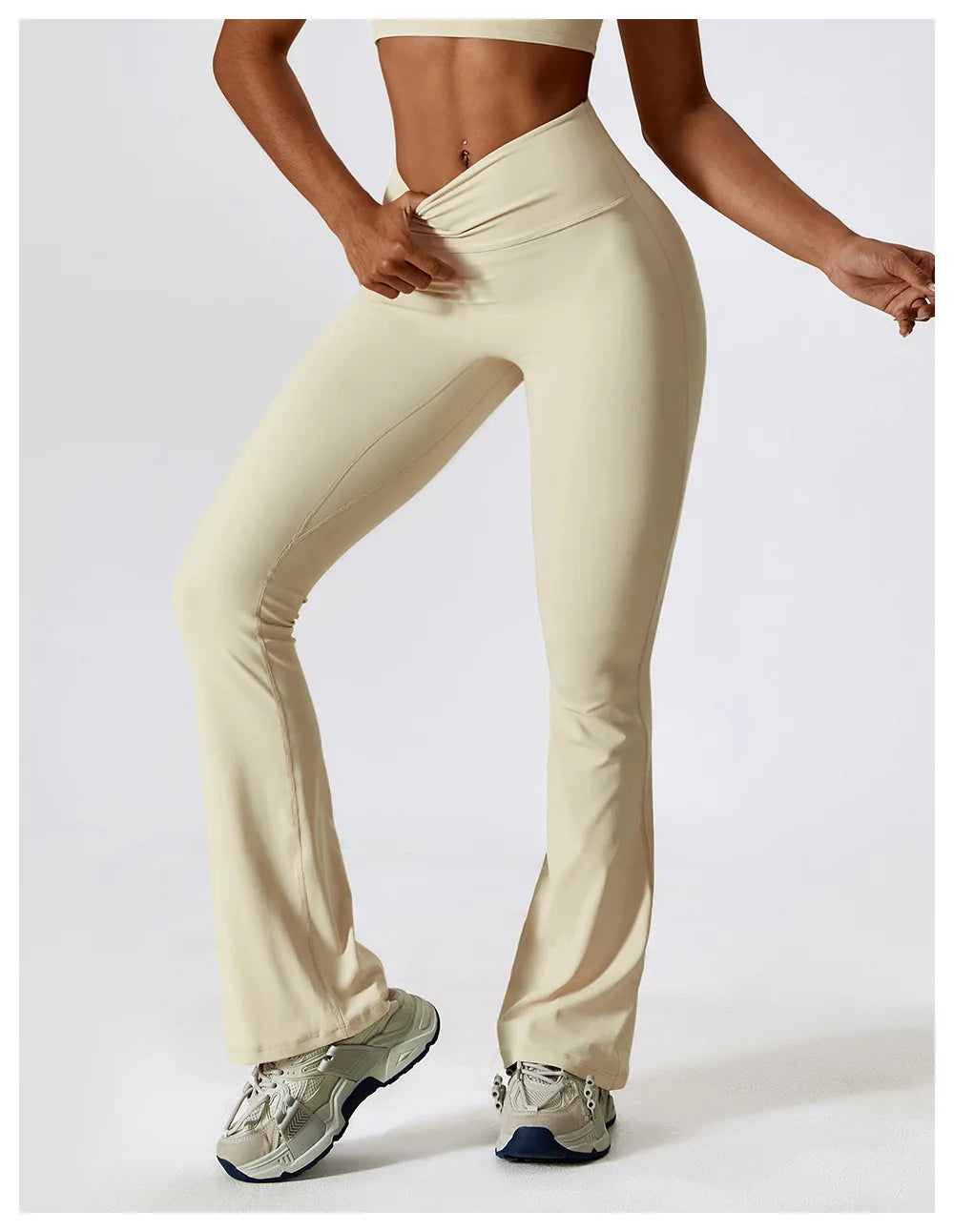 Women Wide-leg Pants Yoga Leggings Tights High Waist Leisure Flared Pants Dance