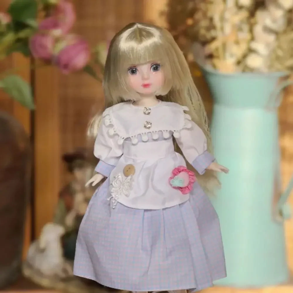 Ball jointed Doll Toys Bjd Dolls For Girls Dolls 1/6 Starry Gray Eyes 30cm Lolita Fashion Dress DIY Toy Children Birthday Gifts