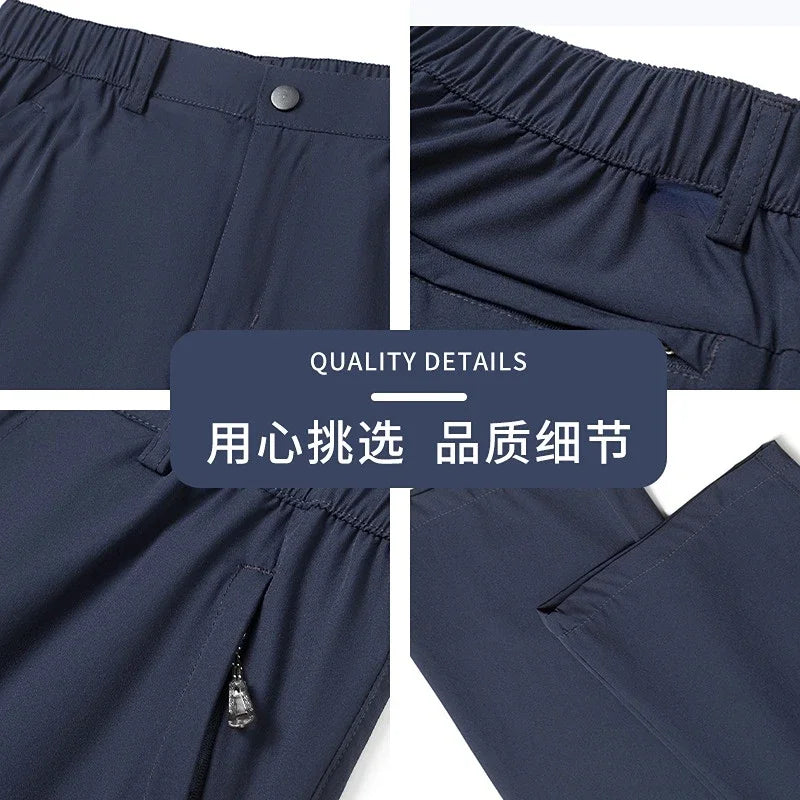 Large Size Men's Summer Pants Big Size Ice Silk Stretch Breathable