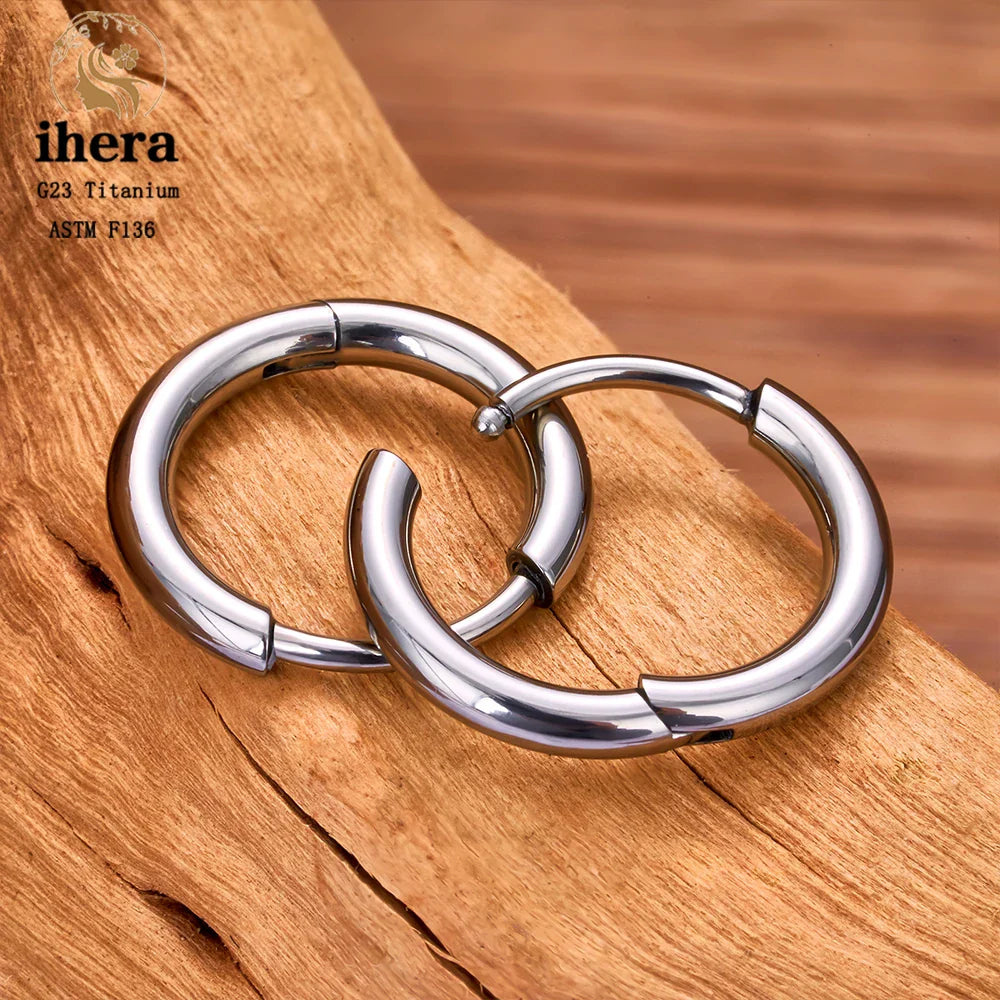 2/20PCS G23 Titanium Piercing Round Earrings Hoops with Zircon Ear Buckle Women Ear Tragus Cartilage Helix Piercing Jewelry