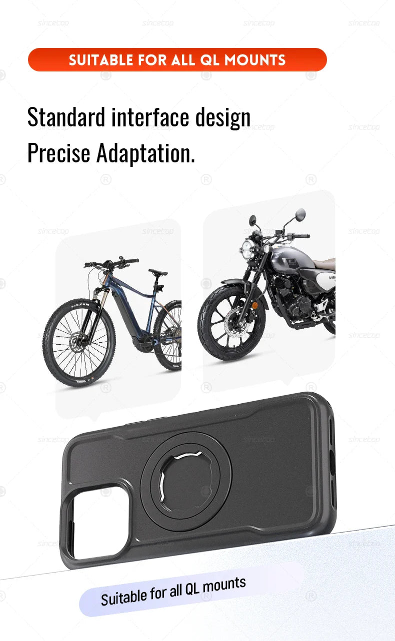Magnetic Shockproof Case for iPhone 17 16 15 14 13 Pro Max Charging Protective Cover for Quad-style Bike/Motorcycle Mount/Holder