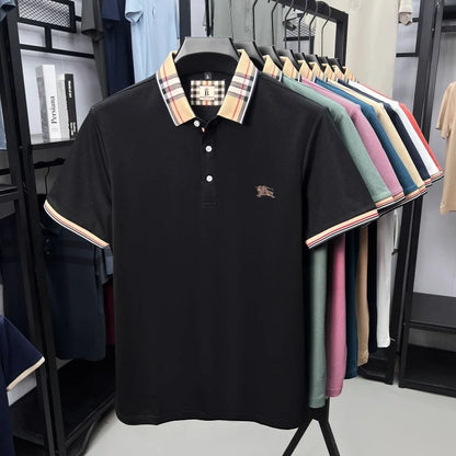 Designer fashion brand short sleeve polo shirt men summer new luxury exquisite embroidery high-end business casual Paul T-shirt