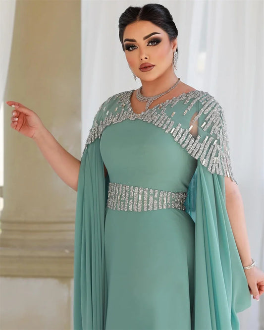 Evening Dresses: V-neck Celebrity Sequin Draped Chiffon Prom Dresses