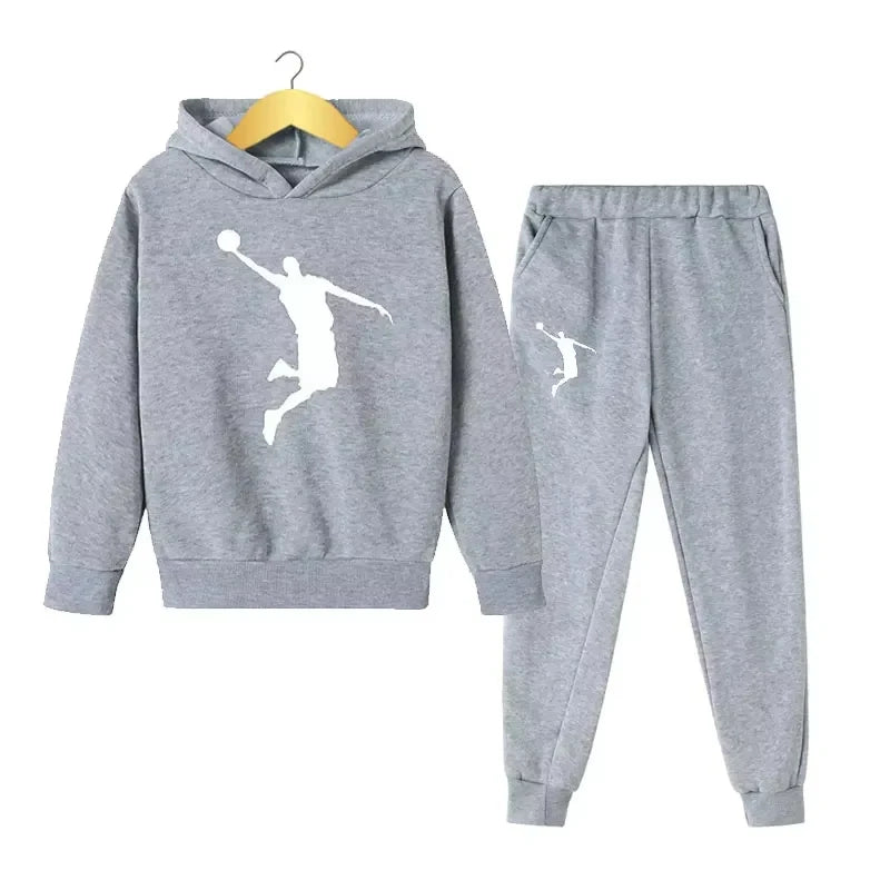 Fashion 2Pcs Hoodie+Pants Sports Suits 4-14 Years Boys Girls Casual Outfits Tracksuits Children Clothing Sets Kids Autumn Spring