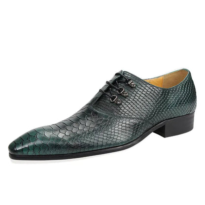 Classic Oxford Serpentine Low Heel Print Men Shoes Formal Leather Lace Up Men's Shoe Social Male  social Wedding Dress designer