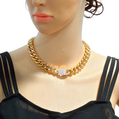 Women Link Cuban Chains 5A CZ Stones Choker For Neck Hand