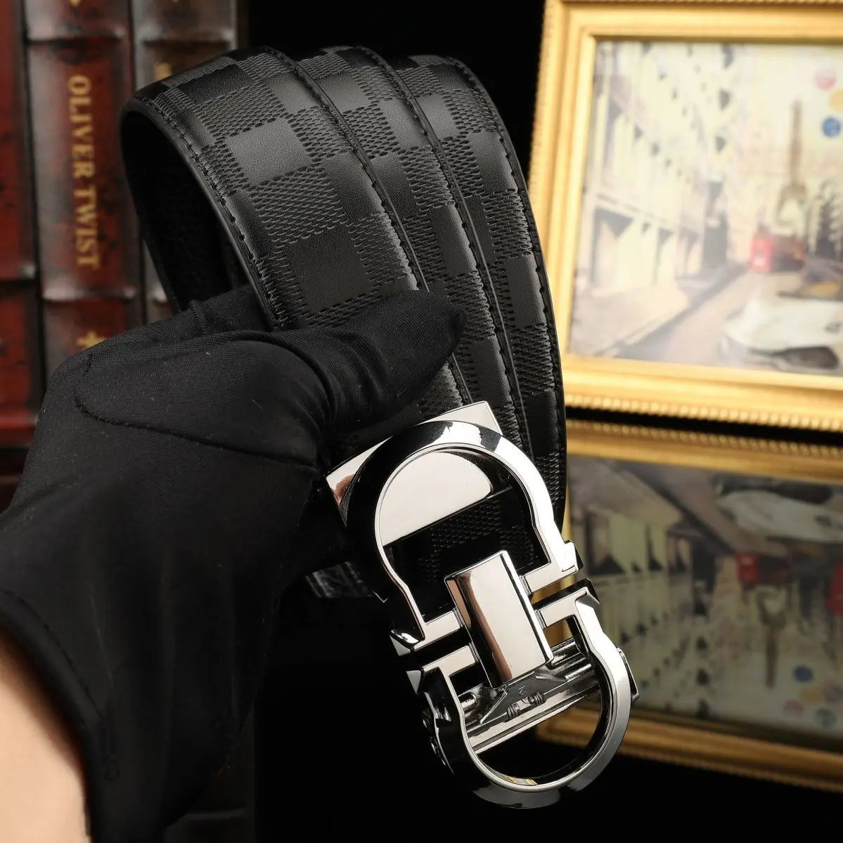 2026 Hot Selling Men's Belt - Genuine Leather Automatic Buckle, Luxury High Quality Waistband for Business & Casual Wear