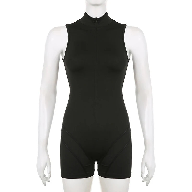 Women Yoga One Piece Sleeveless Vest Sports Shorts Gym Fitness