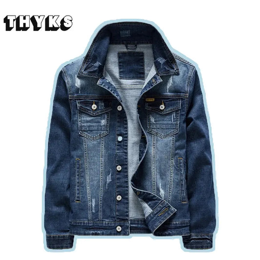 Men's Denim Jackets Vintage Classic Style Motor & bicyle Winter Jacket