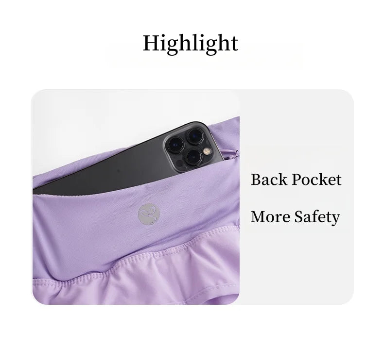 DRUR Yoga Shorts Women Summer Fake Two Piece High Waist Loose Gym Shorts With Pocket Ladies Lightweight Fitness Running Clothes